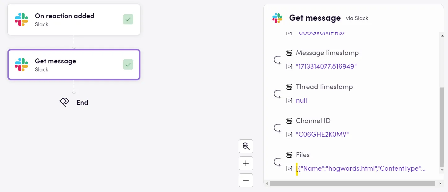 Slack output