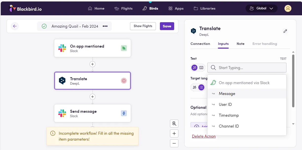 Dynamic message
